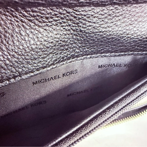 Michael Kors zip around black pebbled leather wristlet or phone case. - Picture 5 of 6